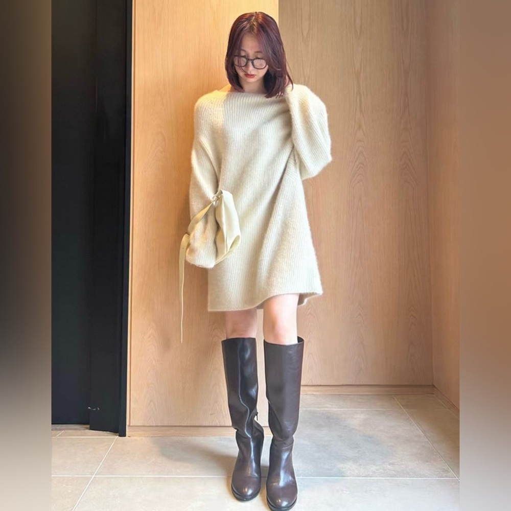 FRAY I.D Raccoon Knit Mini Dress FWNO234043